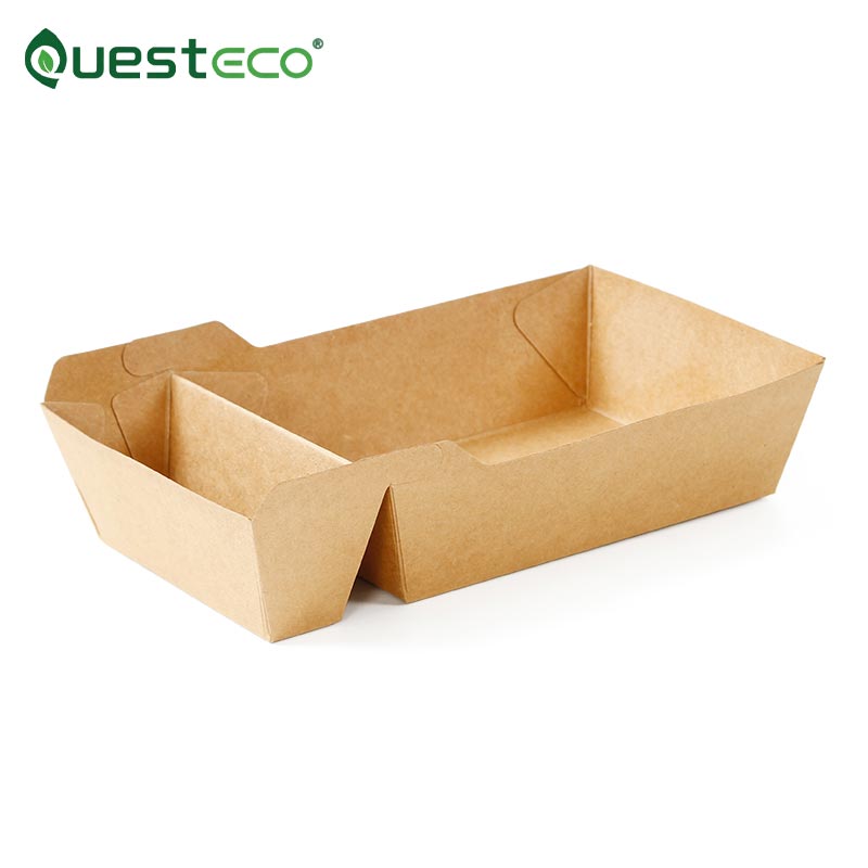 Caja de comida Kraft con compartimentos