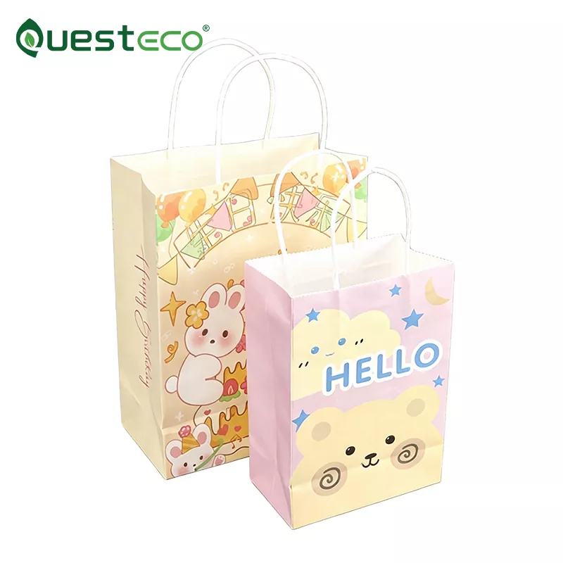 Bolsa De Papel Marfil Con Asas