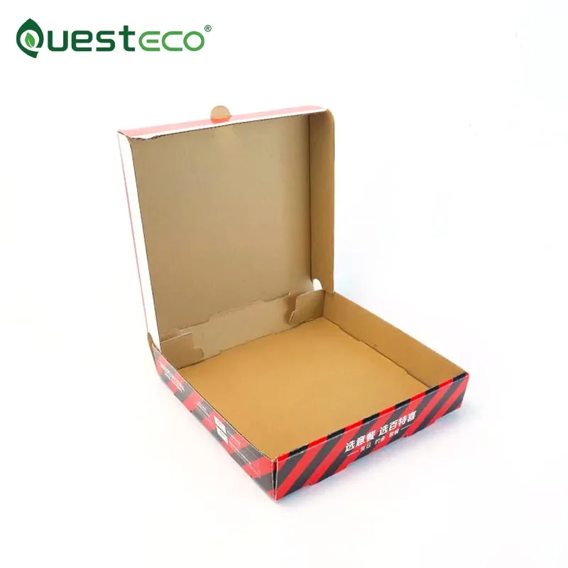 Caja de pizza de papel Kraft de 14 pulgadas