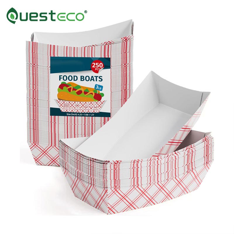 Bandeja de barco de comida de papel impreso