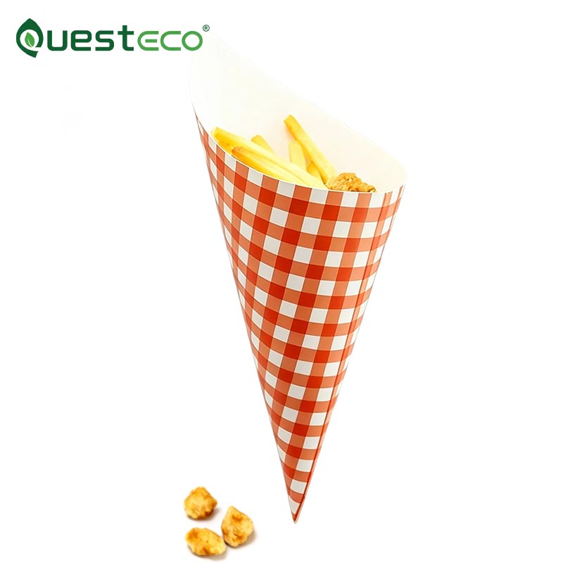 Caja de patatas fritas triangular
