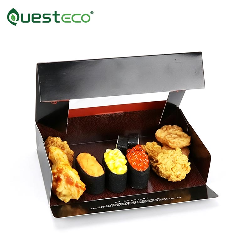 Contenedor de papel para sushi con ventana